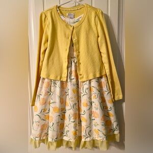 Like New Gorgeous Girls Floral Spring/ Easter Dress w/ Cardigan Tahiri sz 7